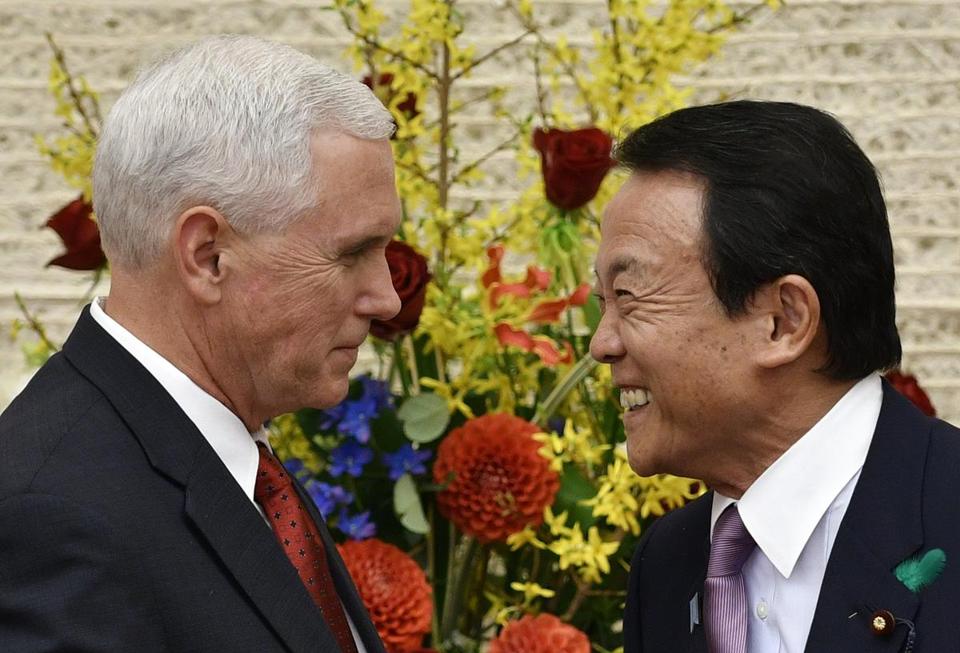 Vice President Pence and Japan’s Finance Minsiter Taro Aso